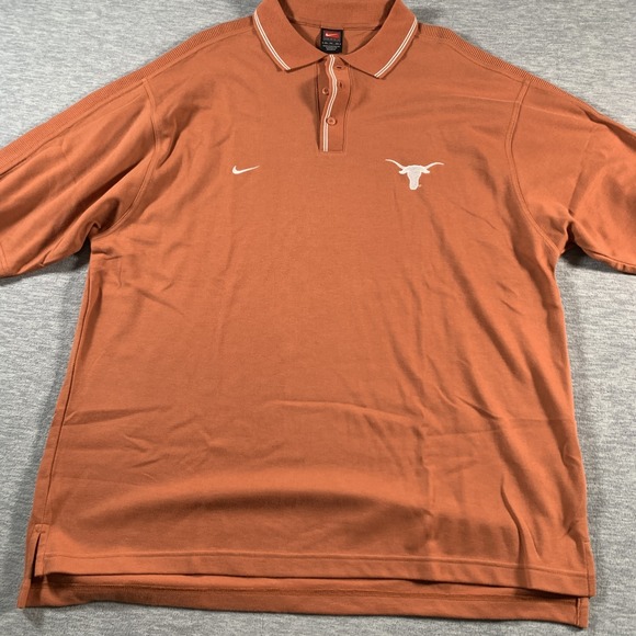 Vintage Texas Longhorns Shirt Polo Mens XL‎ Orange Football Nike Team Cotton - Picture 3 of 13